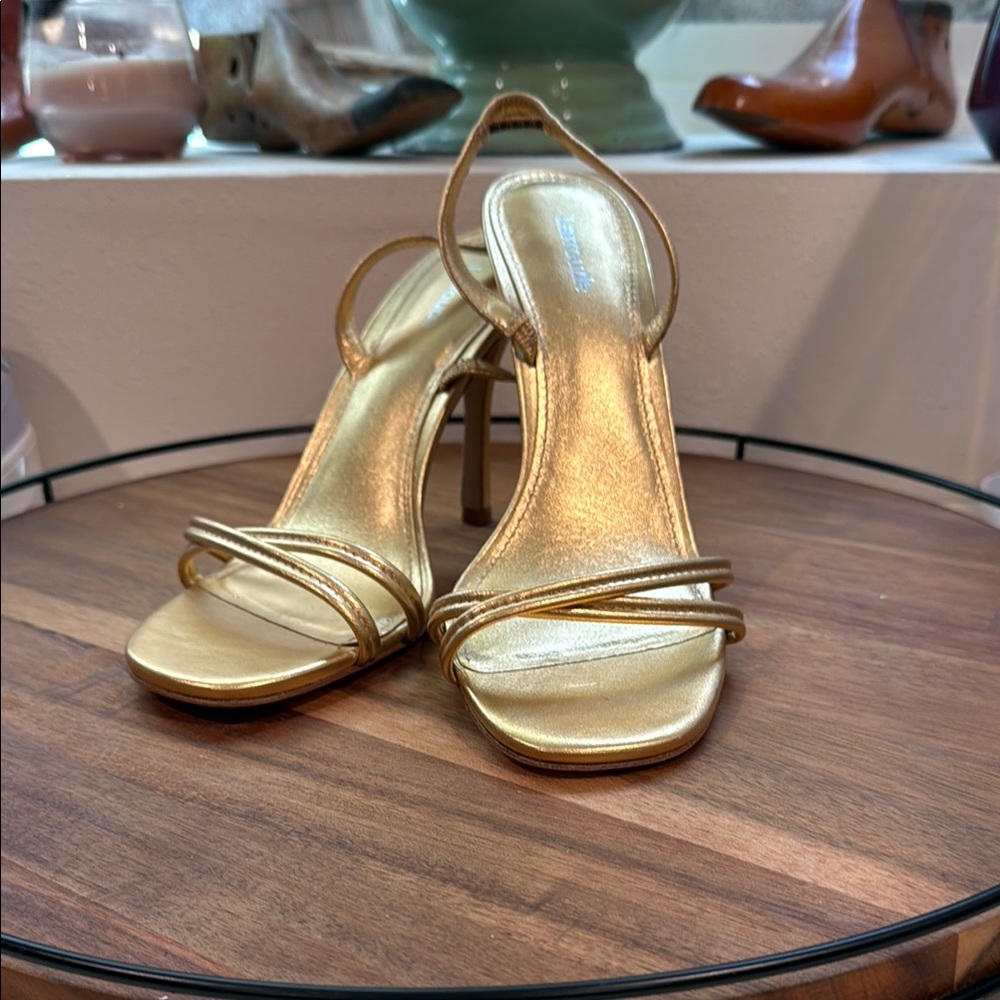 Larroude Gold Annie Sandal